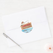 Vist Reel in een plezier, elke Age Birthday Party Ronde Sticker (Envelop)