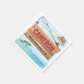 Vist Reel in een plezier, elke Age Birthday Party Servet (Hoek)