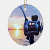 Vist Reel op Sunset Keramisch Ornament (Links)