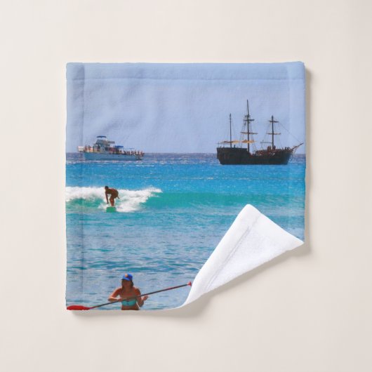 Vist, Sailing & Surfing Bath Towel Set Bad Handdoek (Wasdoekje)