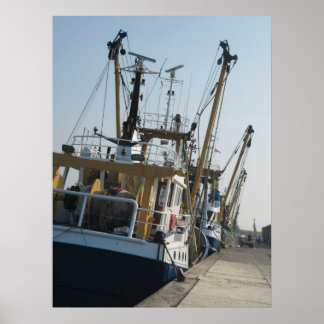 Vist Trawler op Quay Photo Poster Print