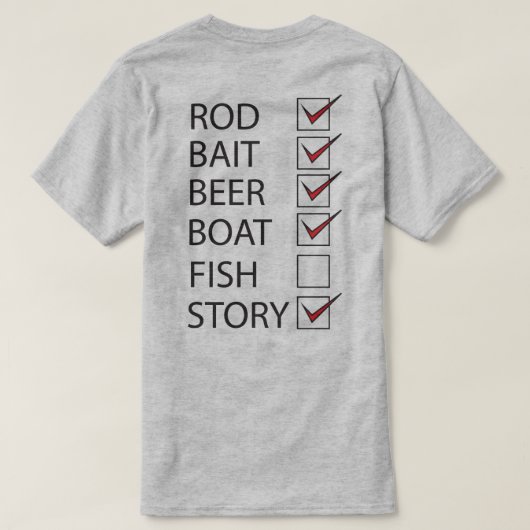 Vist Uitchecken op rug Funny Light T-shirt (Design achterkant)