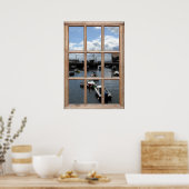 Vist Uitzicht van Boats van een Venster Poster (Keuken)