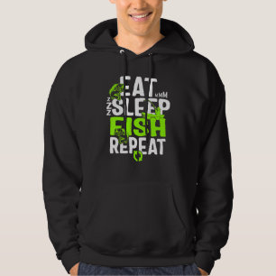 Vist vis in slaap-stand herhaald voor mannen hoodie