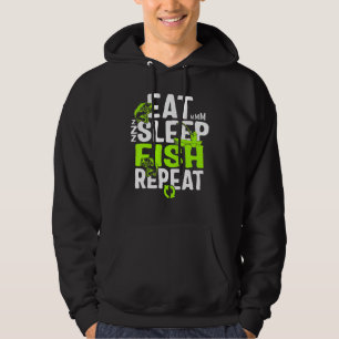 Vist vis in slaap-stand herhaald voor mannen hoodie