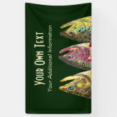 Vist voor Drie Vetforel Spandoek (Verticaal)