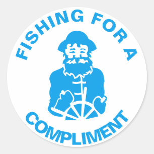 Vist voor een compliment ronde sticker