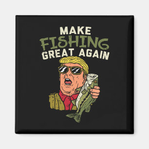 Vist weer geweldig Trump Funny Fisherman Angler G Magneet