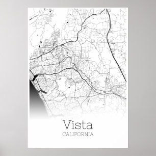 Vista-kaart - Californië - Poster Stadskaart