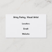 VISUAL ARTIST VISITEKAARTJE (Achterkant)