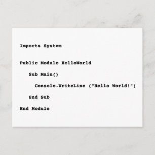 Visual Basic Hallo World Greeting Briefkaart