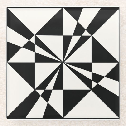 Visual Pull | Modern Glazen Onderzetter (Voorkant)