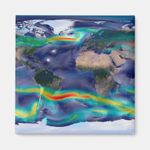 Visualisatie van de wereldenwind. magneet