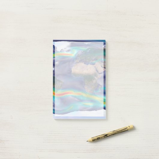 Visualisatie van de wereldenwind. post-it® notes (Op bureau)