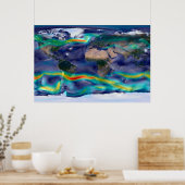 Visualisatie van de wereldenwind. poster (Keuken)