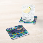 Visualisatie van de wereldenwind. vierkante kartonnen onderzetter (Insitu)