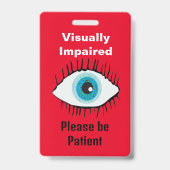 Visueel gehandicapte Lanyard Low Vision ID identif Badge (Front)
