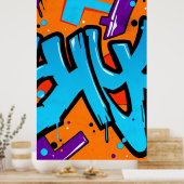Visueel opvallende dynamische graffiti poster (Keuken)