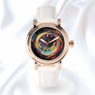 Visueel opvallende kleuren en texturen Abstracte k Horloge