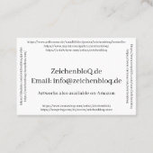 Visuele artiest visitekaartje (Achterkant)