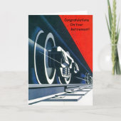 Visuele Deco Trein Pensioen Gefeliciteerd Einde Kaart (Voorkant)