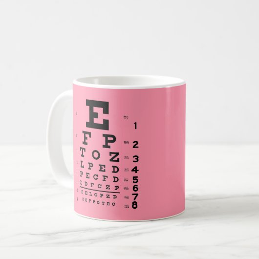 Visuele scherpte Test Roze Oftalmologie Koffiemok (Voorkant links)