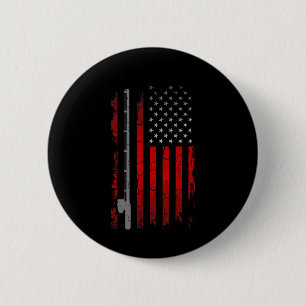 Visuitrusting met Amerikaanse vlag - Vissen Ronde Button 5,7 Cm