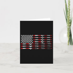 Visvlieghenroede Amerikaanse Vlag Cadeau Voor Viss Kaart