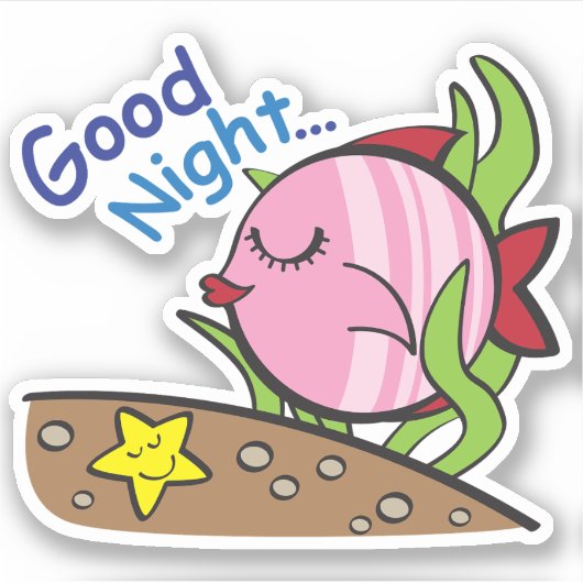 Viswereld - Goede nacht Sticker (Voorkant)