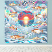 viszonsondergang canvas afdruk (Insitu (Houten vloer))