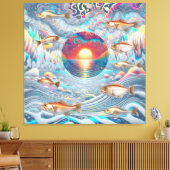 viszonsondergang canvas afdruk (Insitu (Woonkamer))