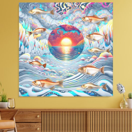 viszonsondergang canvas afdruk (Insitu (Woonkamer))