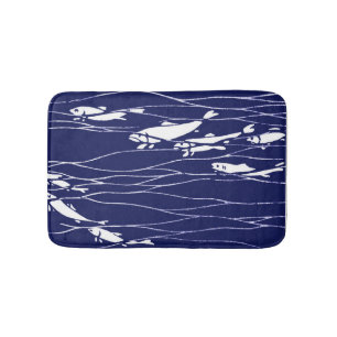 Viszwemmen onder water Blauw Badmat