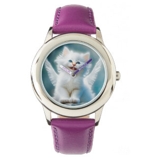 Vitage Kitten Angel Horloge
