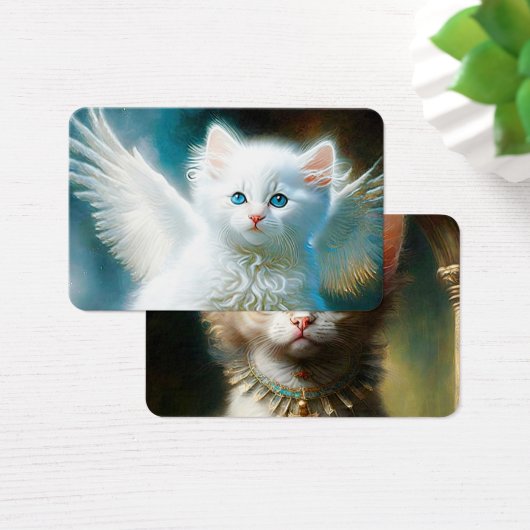 Vitage Kitten Angel Visitekaartje (Bureau)