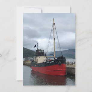 Vital Spark, Puffer Boat, Inveraray, Schotland, Feestdagenkaart