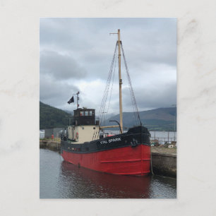 Vital Spark, puffervaartuig, Inveraray, Schotland, Feestdagenkaart