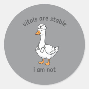 Vitale Functies Zijn Stabiel Niet Grappig Gans Ver Ronde Sticker