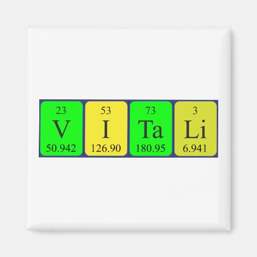 Vitali periodieke table name magnet magneet (Voorkant)