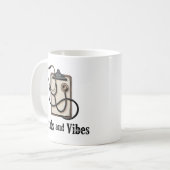Vitals and Vibes | Healthcare Humor Design Koffiemok (Voorkant links)