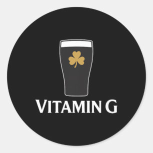 Vitamin G Stout Bier Ierse Drinkende Shamrock St P Ronde Sticker