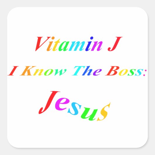Vitamin J Vierkante Sticker (Voorkant)