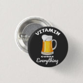 Vitamine BEER Ronde Button 3,2 Cm (Voorkant /achterkant)