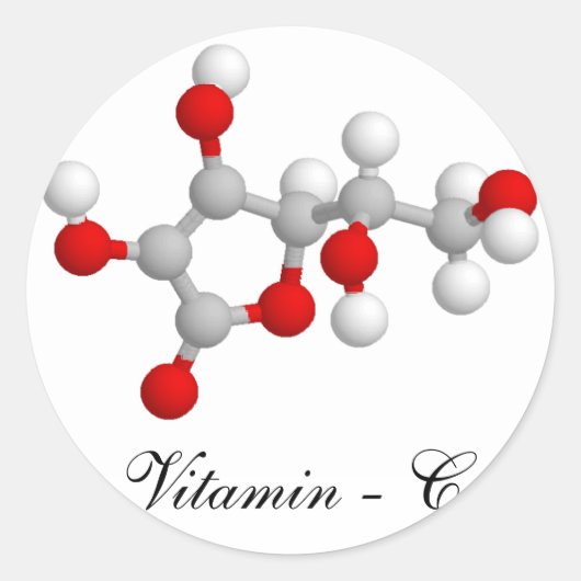 Vitamine C Ronde Sticker (Voorkant)