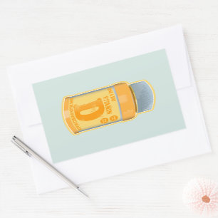 Vitamine D capsules gezondheid en welzijn Rechthoekige Sticker