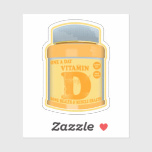 Vitamine D capsules gezondheid en welzijn Sticker