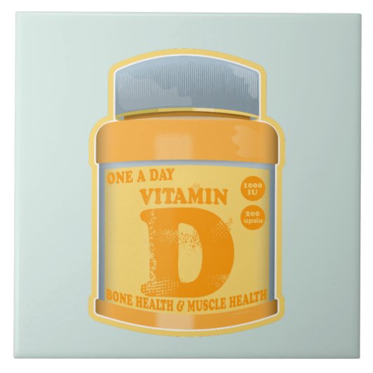 Vitamine D capsules gezondheid en welzijn Tegeltje (Voorkant)