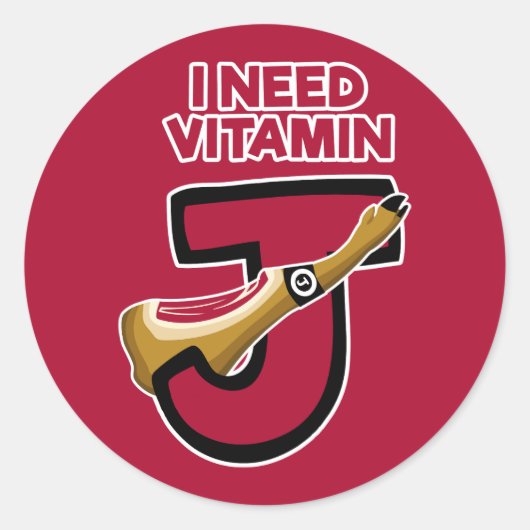Vitamine J Ronde Sticker (Voorkant)