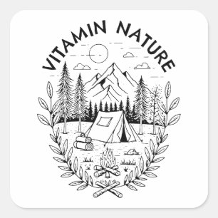 Vitamine-Natuur Vierkante Sticker