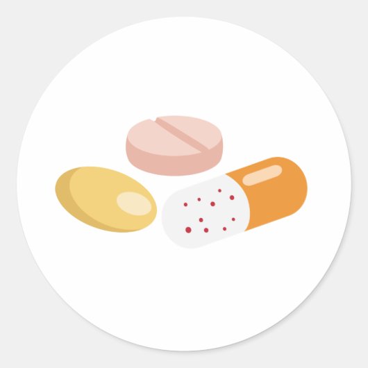 Vitamine Pills Ronde Sticker (Voorkant)